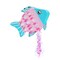 Pull String Fish Pinata for Girls, Ocean and Mermaid Theme Birthday, Under The Sea Party Decorations (Small, 17 x 13 x 3 in)
